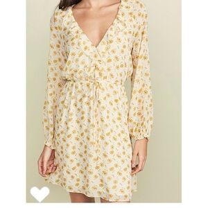 Joie Marelle‎ silk yellow floral mini dress Size Medium